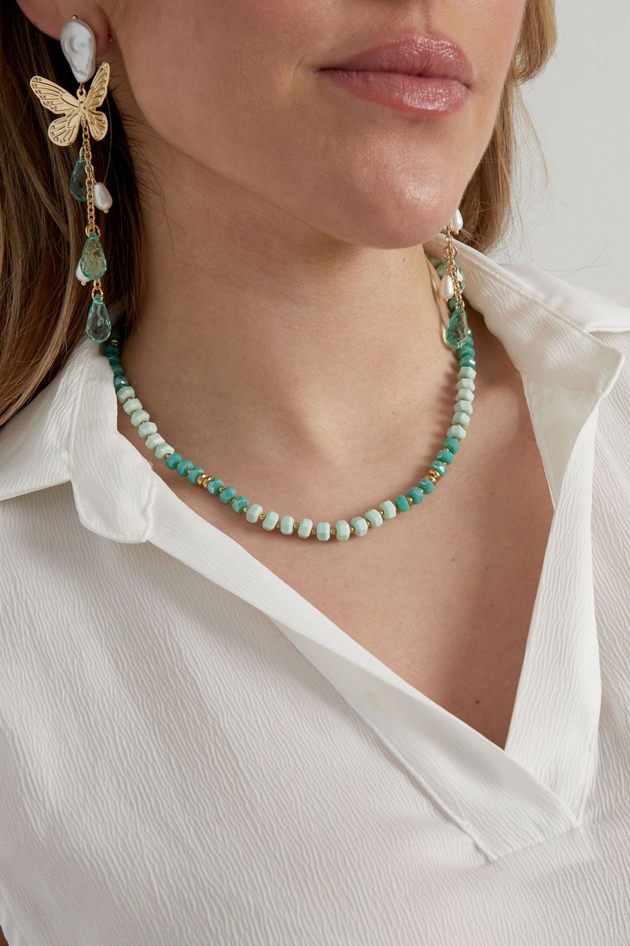 Collar de piedra natural por todas partes - menta Imagen3